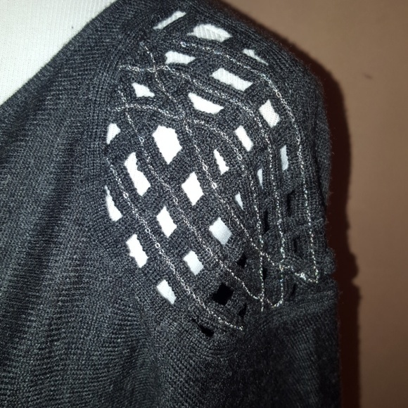 Cold Shoulder Grey Sweater - Picture 6 of 8